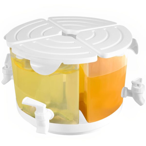 4 Grid Beverage Dispenser with Spigot 360° Rotatable - Image 2
