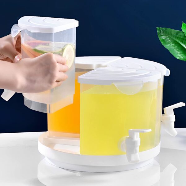 4 Grid Beverage Dispenser with Spigot 360° Rotatable - Image 3
