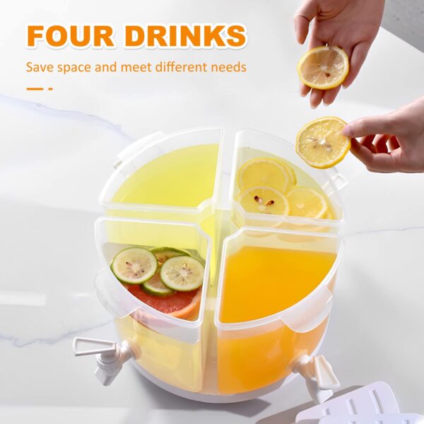 4 Grid Beverage Dispenser with Spigot 360° Rotatable - Image 4