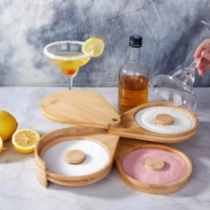 Bamboo 3-Tiers Margarita Salt Rimmer Foldable