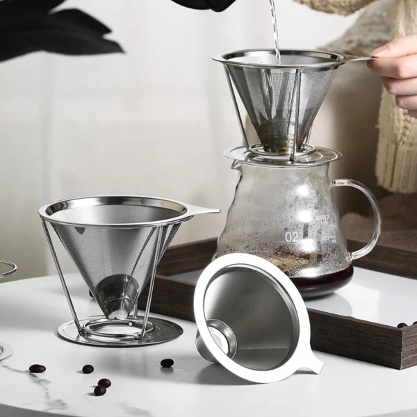 Double Layer Stainless Steel Coffee  Strainer - Image 4